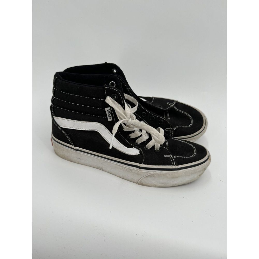 Vans Hi Top Womens 7.5 Black and White Classic Skate Shoes Sneakers